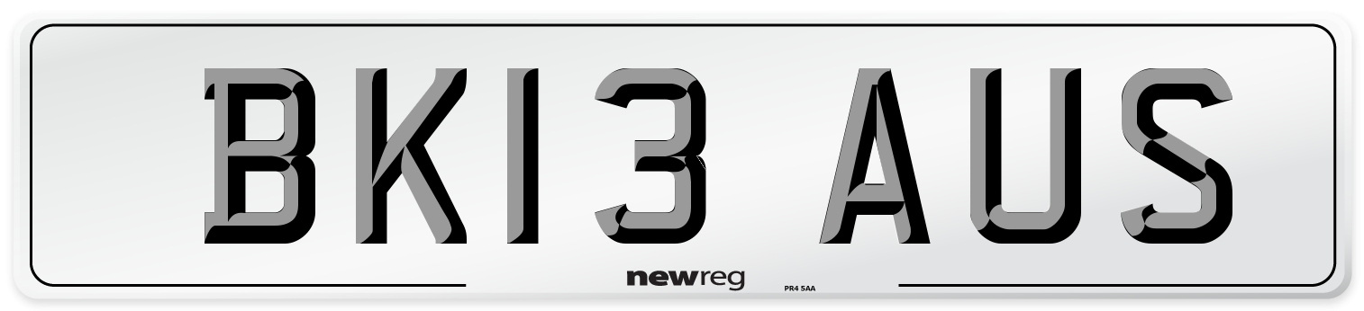 BK13 AUS Number Plate from New Reg